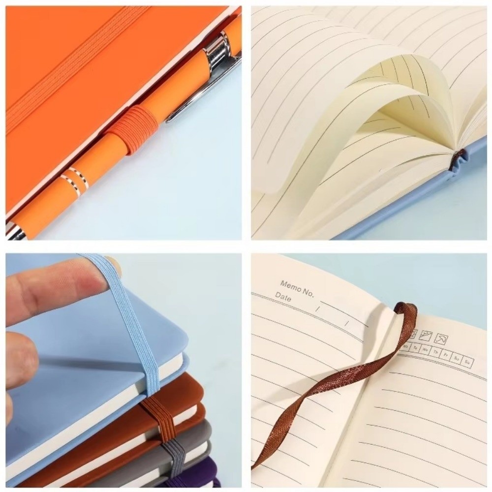 Leather Work Diary Covers - Mini quaderni tascabili con elastico, copertina